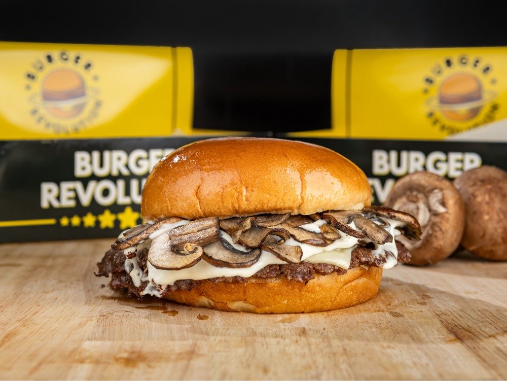  The Mushroom Swiss Burger 